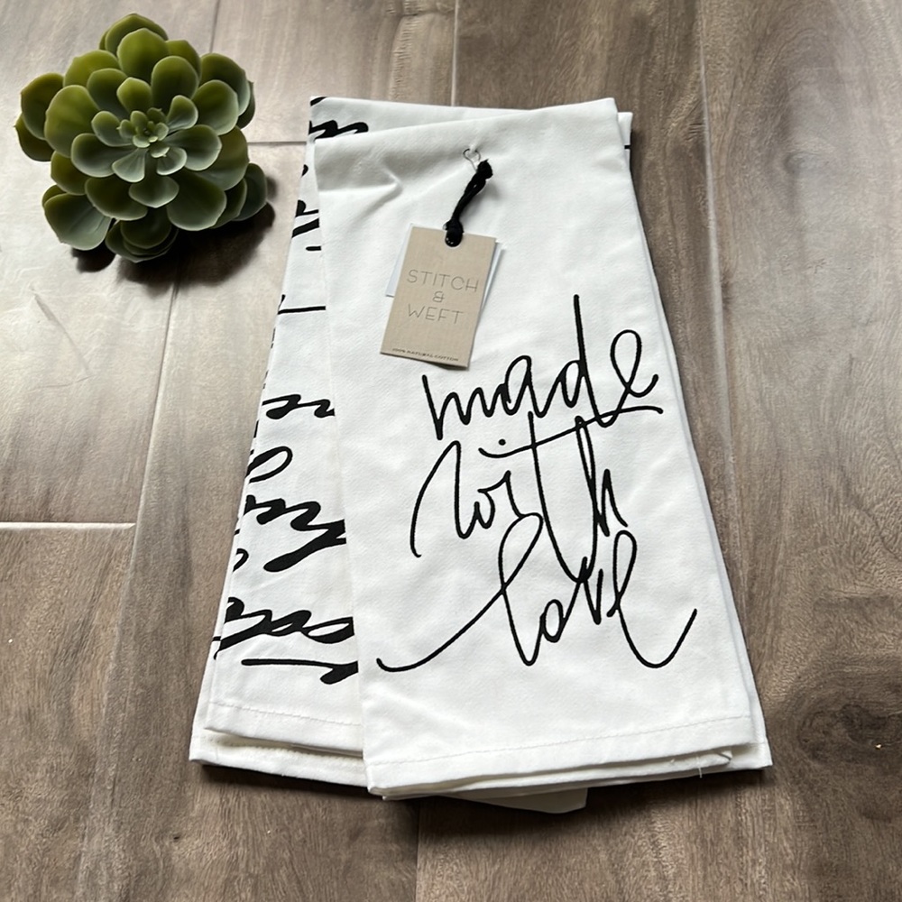 STITCH + WEFT 100% Cotton Tea Towels - NEW - Made With Love